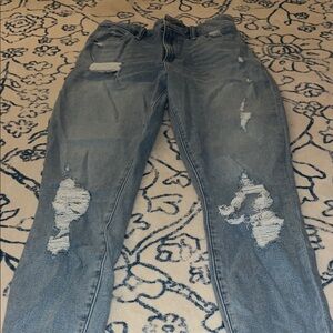 Abercrombie & Fitch Light Blue Distressed Boyfriend Jeans
